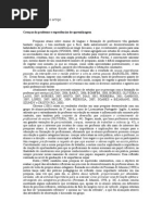 Crenças do Professor e Experiencias de Aprendizagem