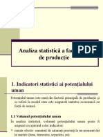 Analiza Statistica A Factorilor de Productie