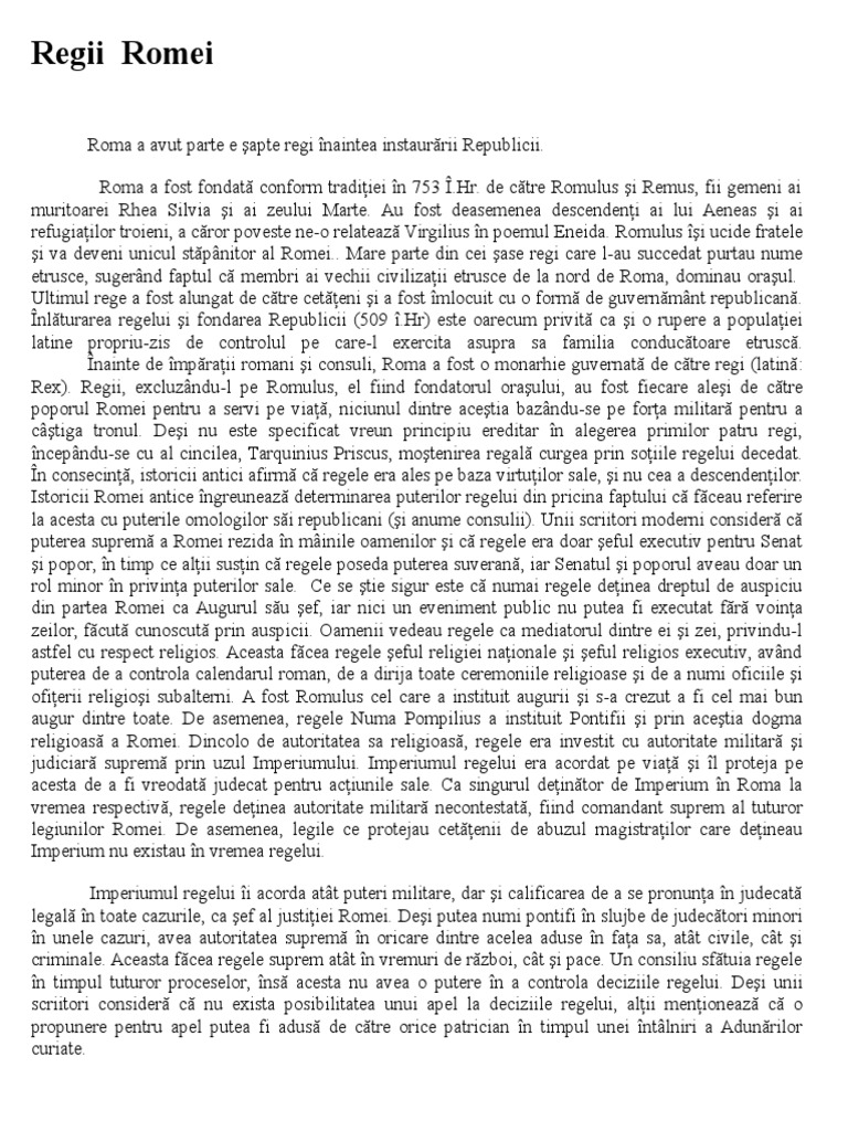 Regii Romei | PDF