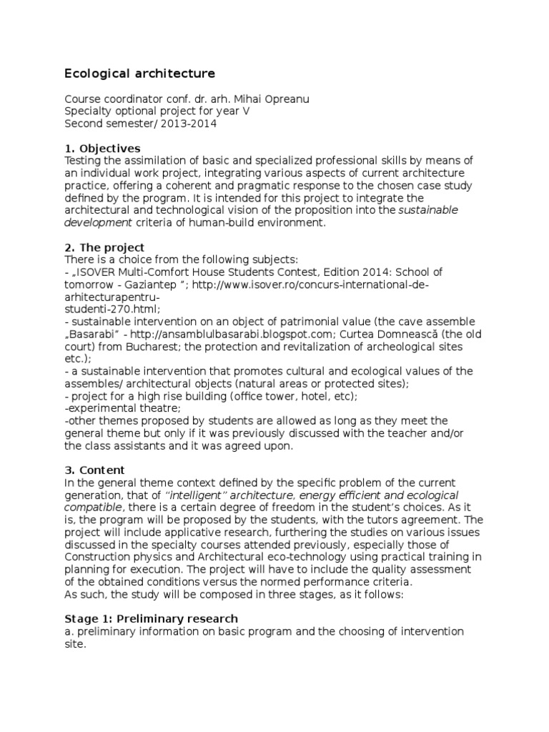 Ecological Architecture | PDF | Green Building | Sustainability