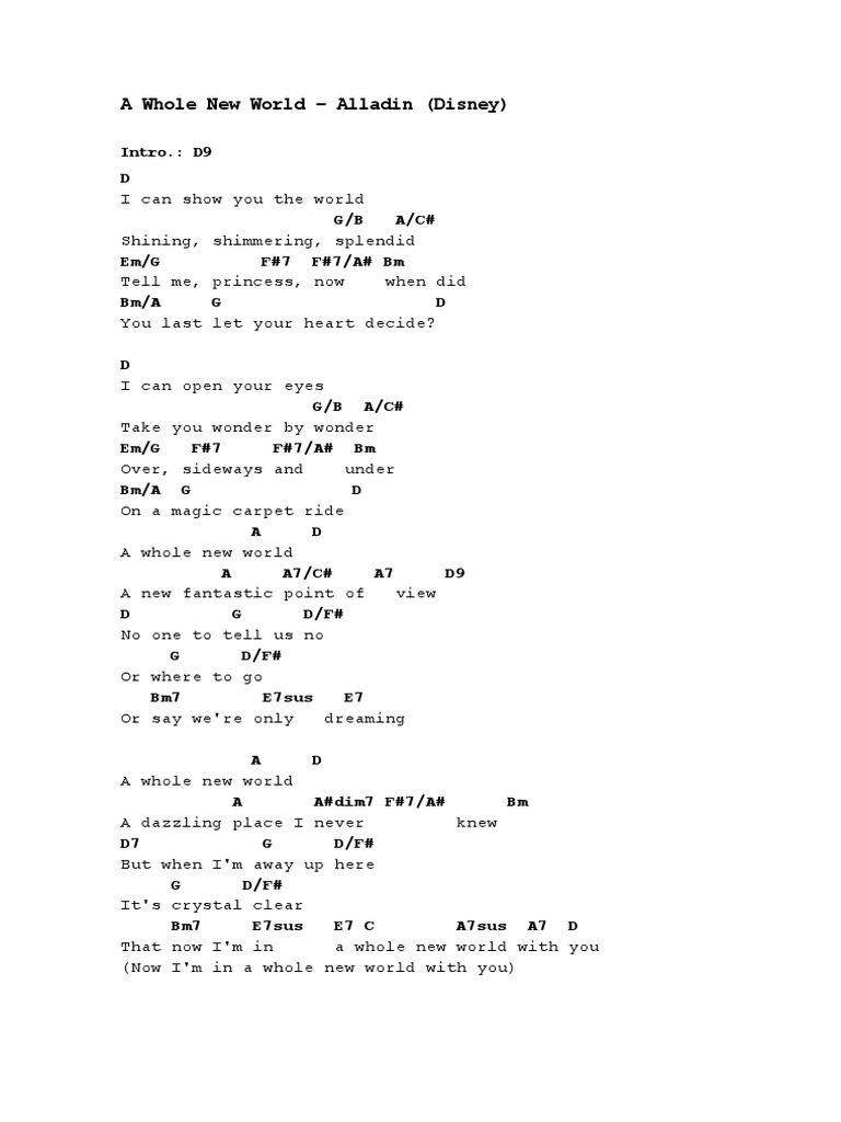 A Whole New World Cifra | Pdf