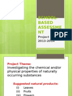 School-Based Assessme NT: Project 2013-2014