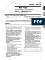 NS-P125 NS-C125/NS-M125: Owner's Manual