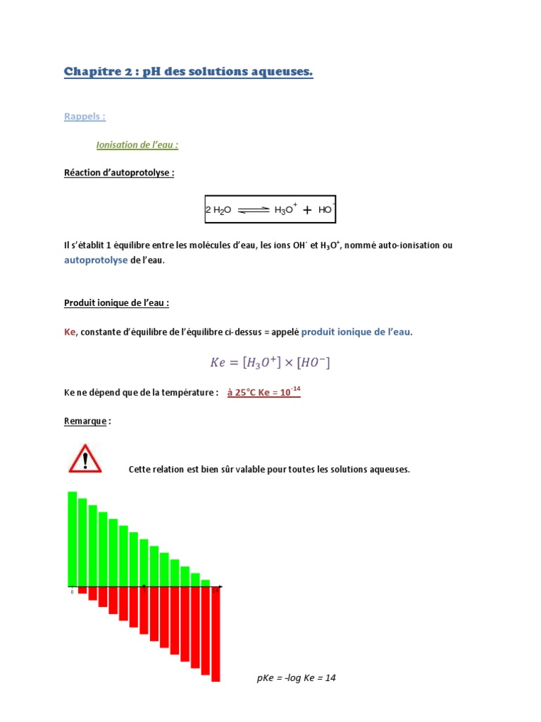 pH des solutions aqueuses et calculs | PDF | Ph | Acide