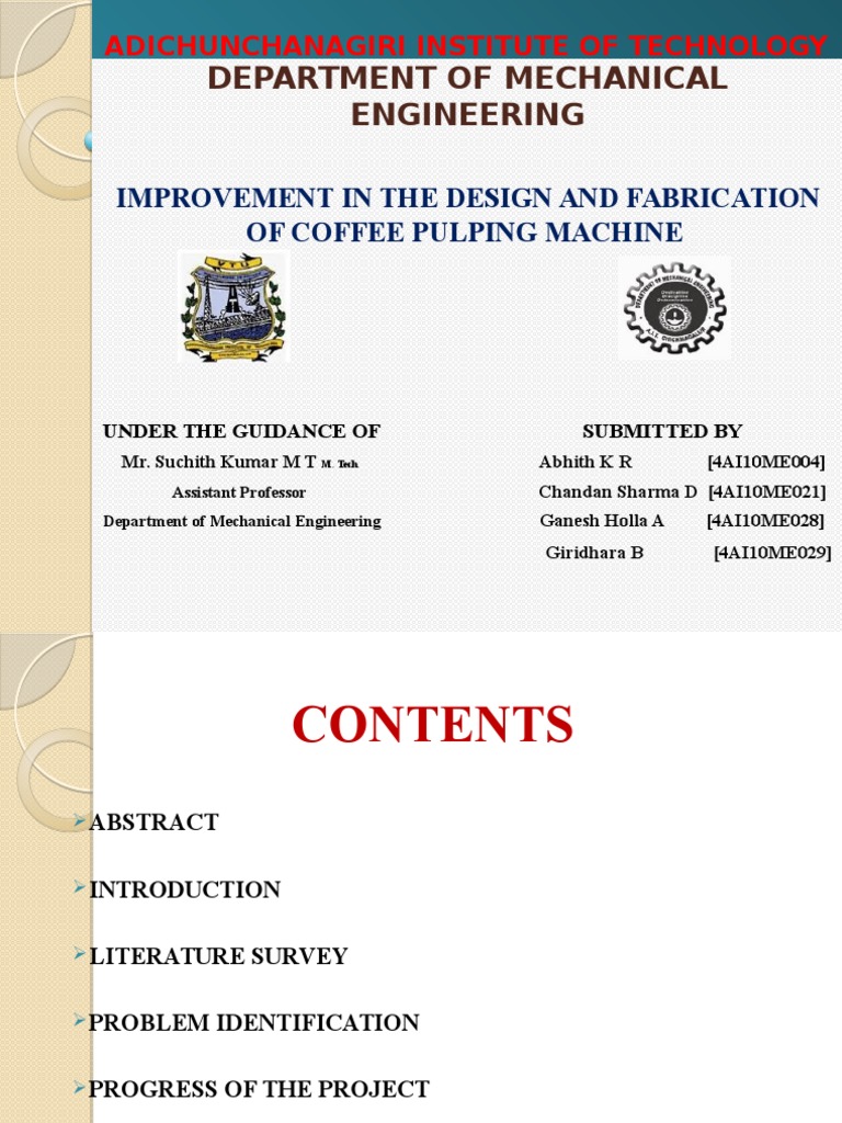 Improvement in Design and Fabrication of Coffee Pulping Machine PDF