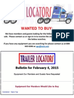 Wanted to Buy Bulletin - February 4, 2015