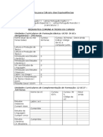 Tabela para ¡Calculo Das Equivalencias