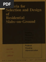 Criteria for Selection and Design of Residential Slabs-On-Ground 