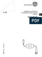 Installation Instructions Can/Rs232-Usb Interface Canfox