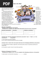 Second Term English Test 2 For MS3: Iferhounene New Middle School February 2011