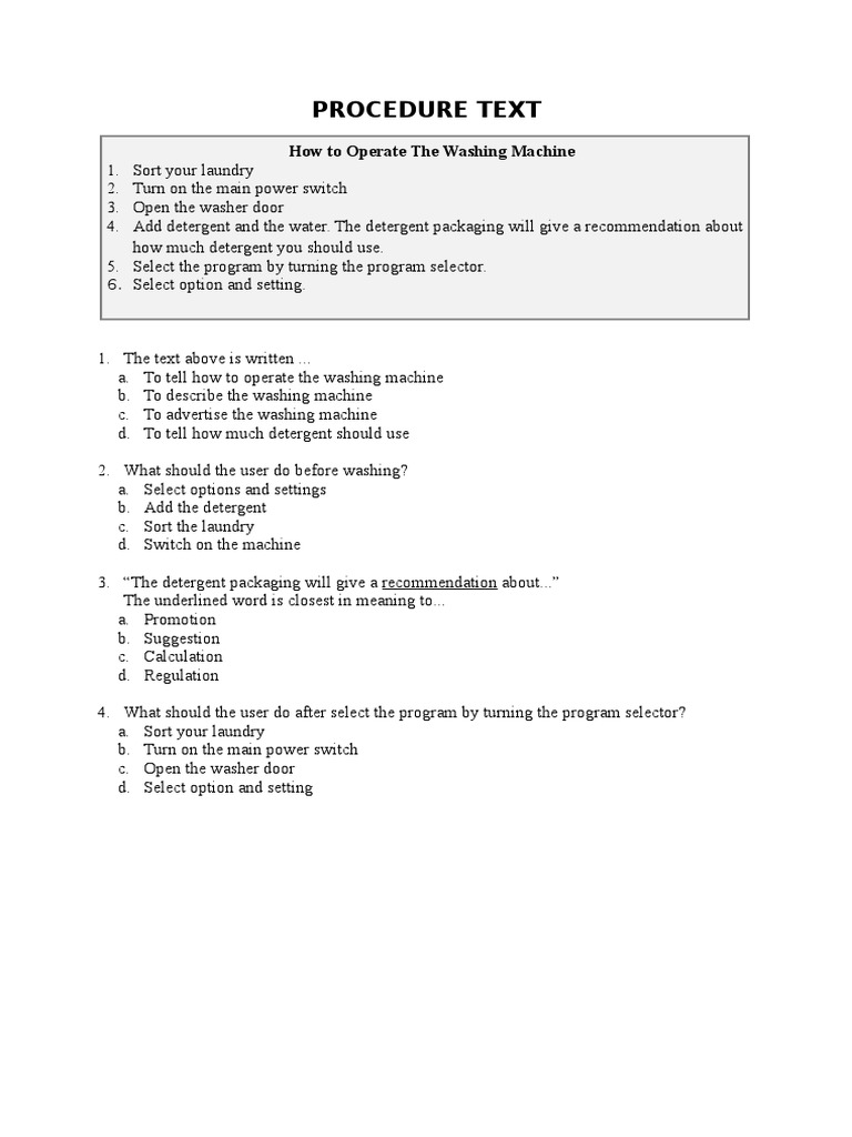 soal essay procedure text dan jawabannya