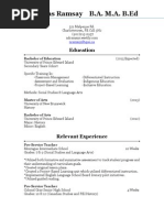 Resume For Nicholas Ramsay