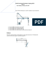 CEE 3320-001 Structural Mechanics (Spring 2015) : HW #4 Due Monday, February 06, 2015