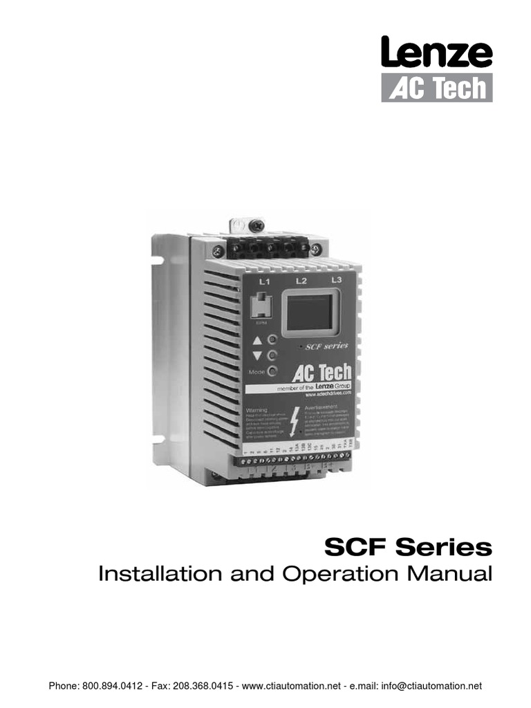 AC Tech SCF Drives Installation Operation Manual PDF Electrical