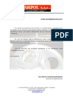 Carta presentación empresa fabricación maquinaria agrícola