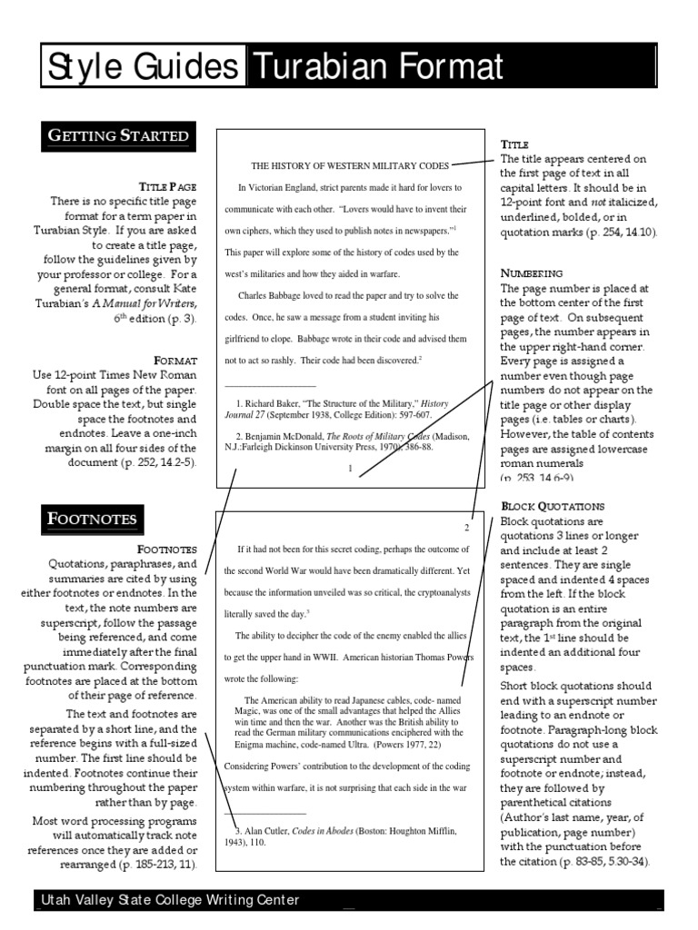 how to write turabian style