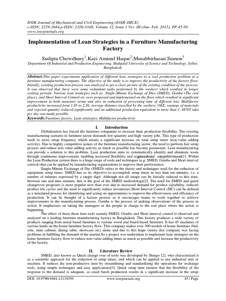 Lean Manufacturing For Large Furniture Production
