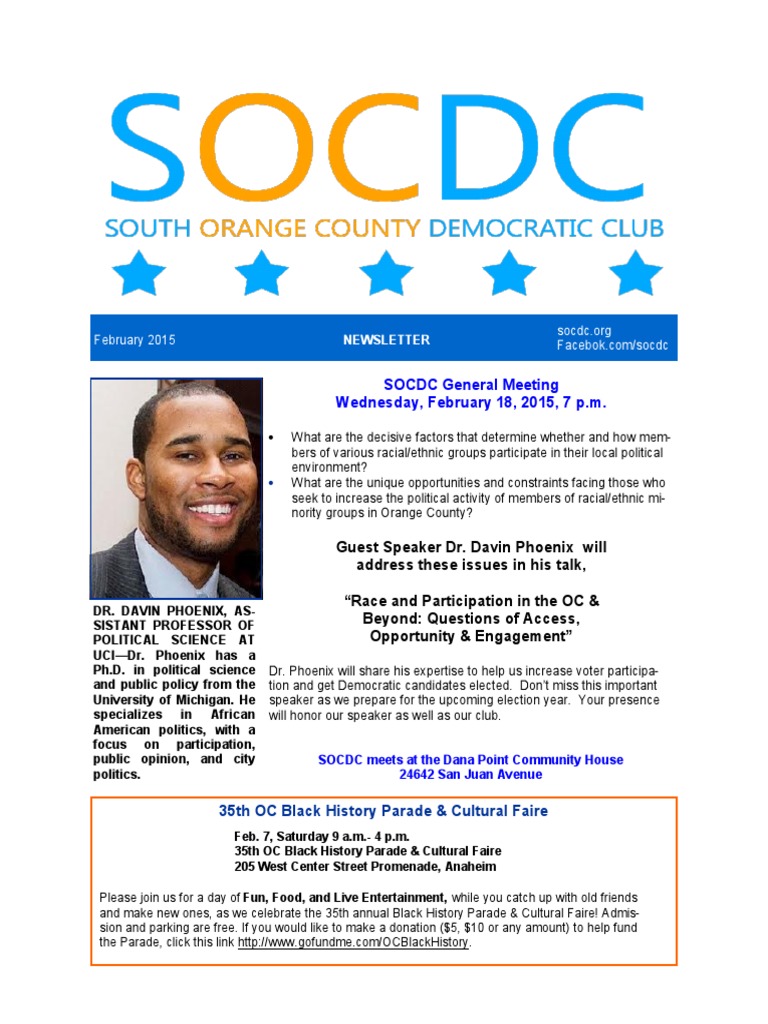 OC Political Engagement Newsletter | PDF | Sarah Palin | Orange County