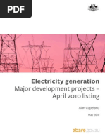 Abare Aust Energy Generation April 2010 