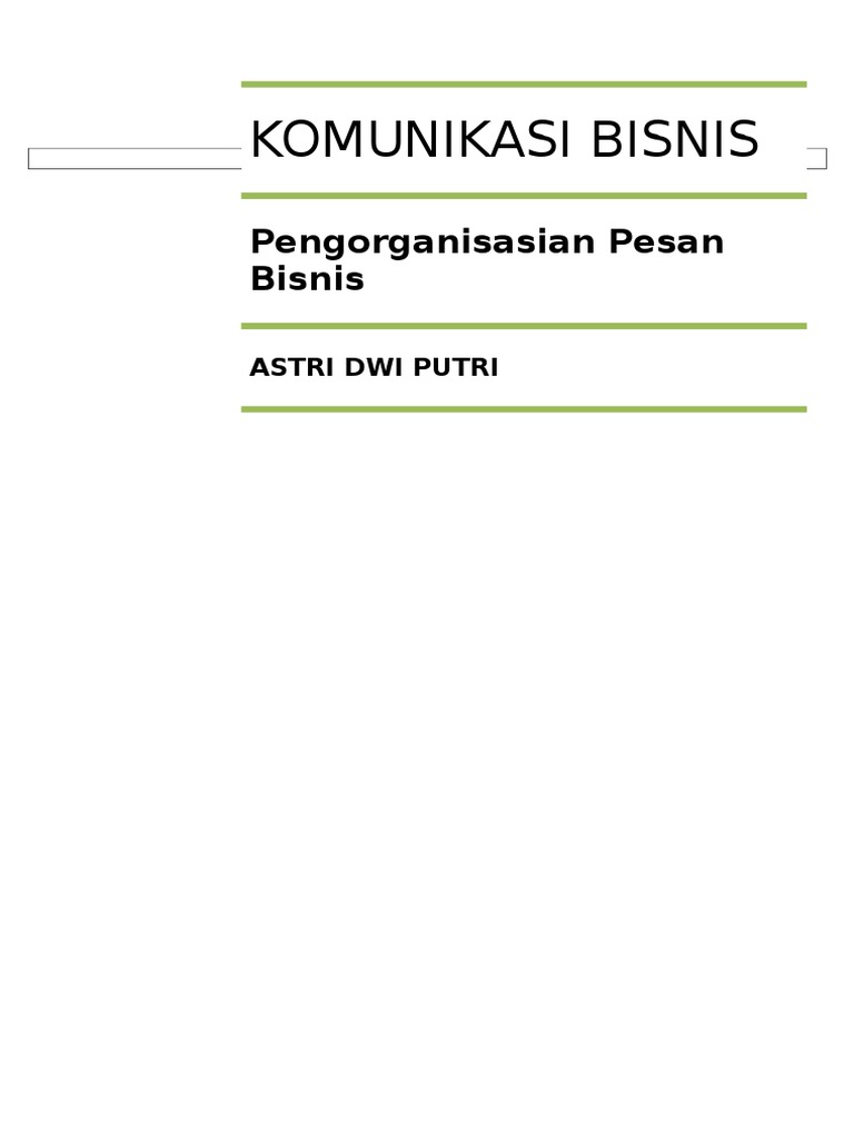 Pengorganisasian Pesan Bisnis