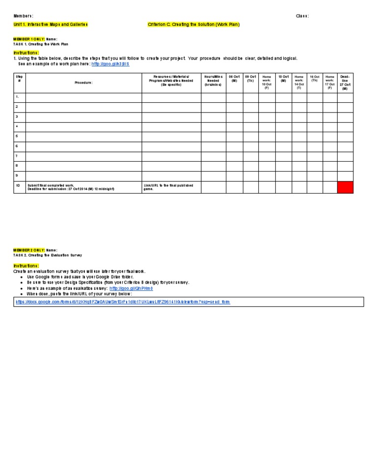 Work Plan and Survey Creation Guide | PDF
