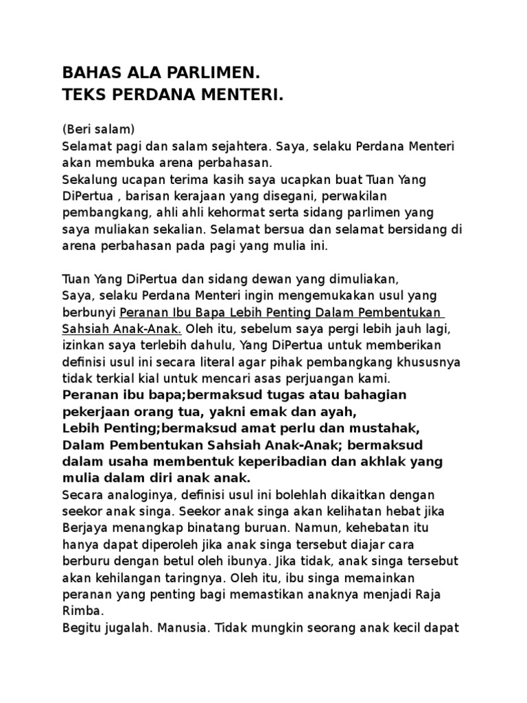 Bahas Ala Parlimen Pdf