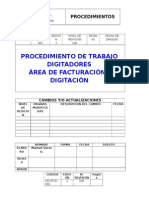 Procedimiento de Digitadores