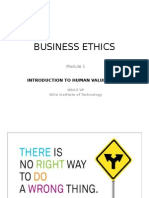 Business Ethics: Introduction To Human Value Ethics