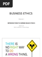 Business Ethics: Introduction To Human Value Ethics