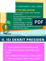 SK 2 KD 2.2. (Lanjutan) Dekrit Presiden 5 Juli 1959