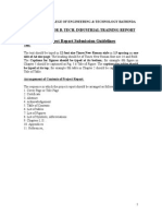 B.Tech. Industrial Training Report Guidelines