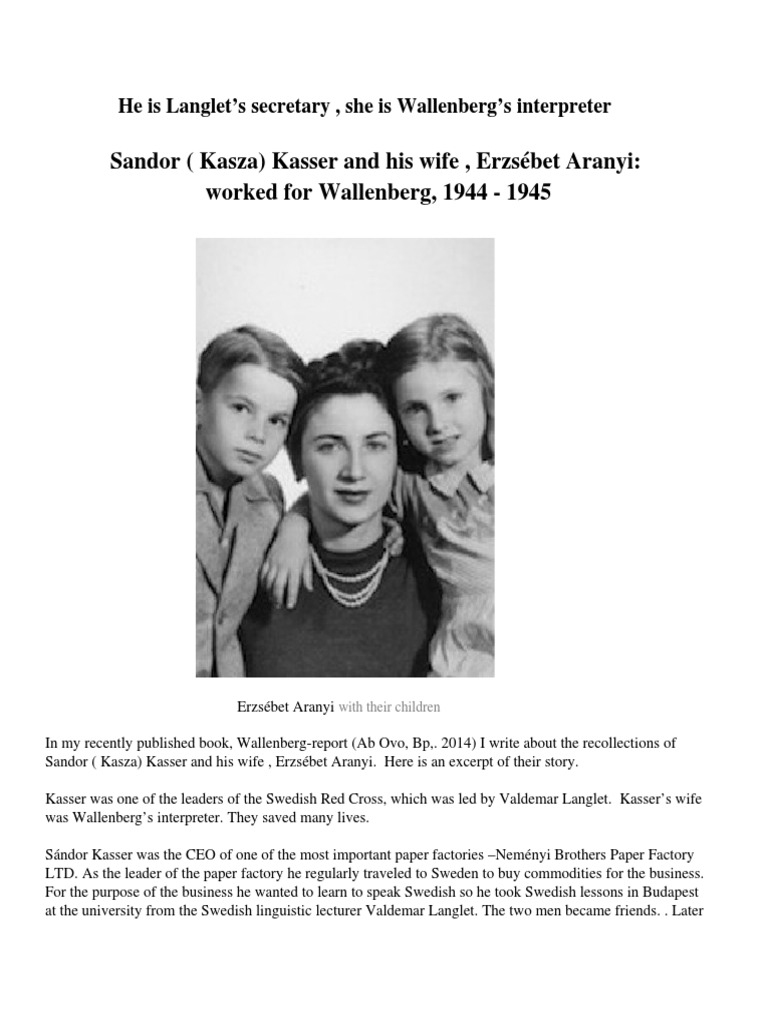 He Is Langlet's Secretary, She Is Wallenberg's Interpreter | PDF ...