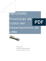 Provincias de La Costa Del Departamento de Lima