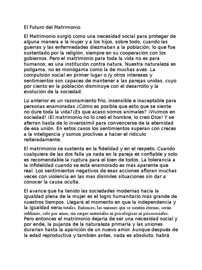 Reflexiones sobre el Matrimonio Actual | PDF | Monogamia | Relaciones ...