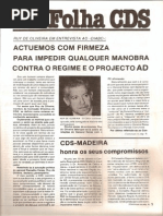 Folha CDS, nº 276 - 10 de Fevereiro de 1982