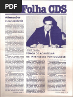 Folha CDS, nº 274 - 27 de Janeiro de 1982