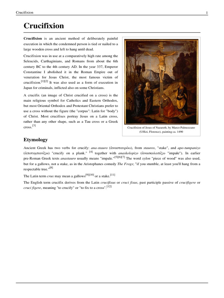 Crucifixion | PDF | Crucifixion | Crucifixion Of Jesus