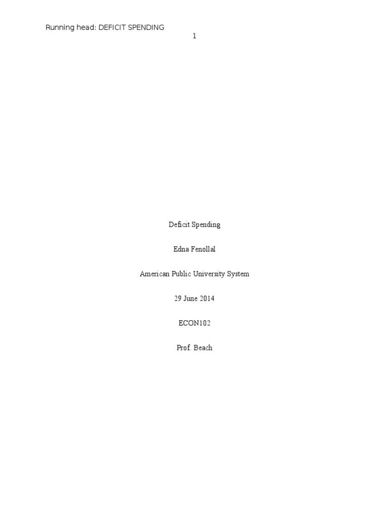 Understanding Deficit Spending Effects | PDF | Fiscal Policy | Deficit ...
