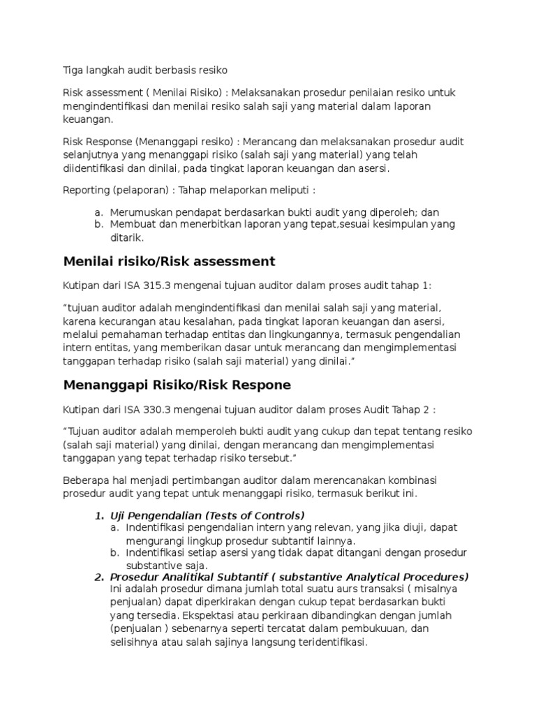 Tiga Langkah Audit Berbasis Resiko
