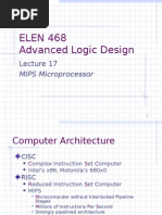 ELEN 468 Advanced Logic Design: MIPS Microprocessor