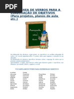 Coletânea de Verbos Para a Elaboração de Objetivos
