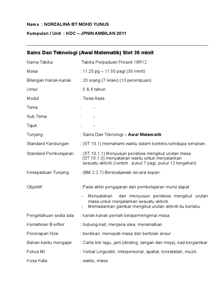 27++ Rph tunjang sains dan teknologi awal matematik information