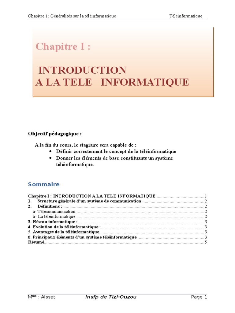cours téléinformatique