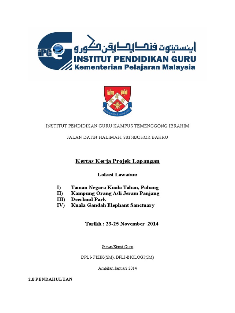 Kertas Kerja Lawatan Subjek Persatuan Pdf