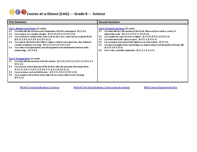 Grade 8 Science Course Overview | PDF | Science & Mathematics