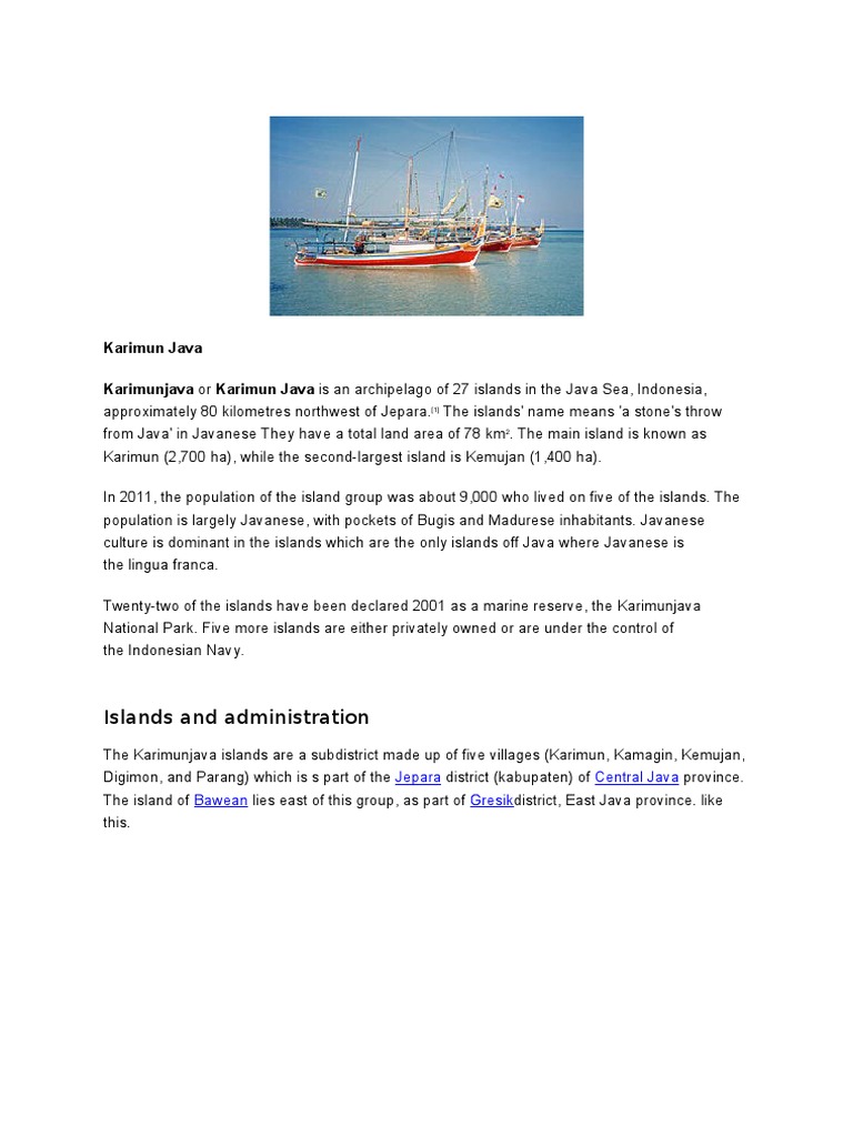 Karimun Java Islands Overview | PDF