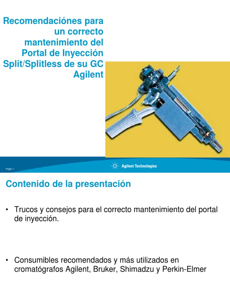 Mantenimiento del Inyector Split/Splitless | PDF | Cromatografía de ...