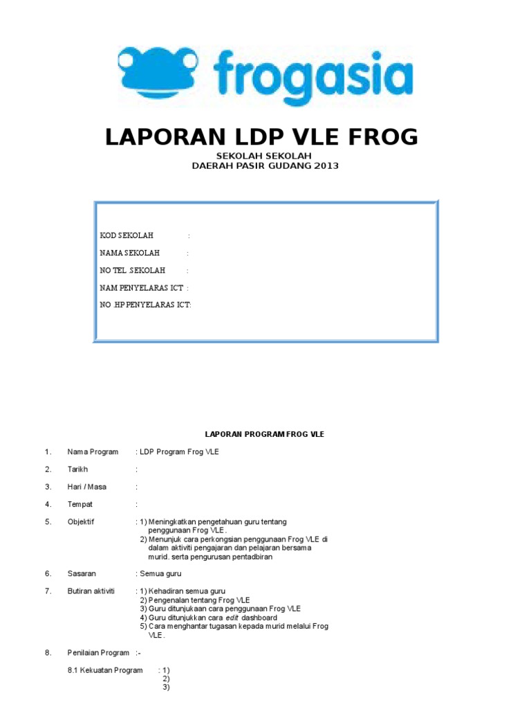 Contoh Laporan Frog Vle Pdf