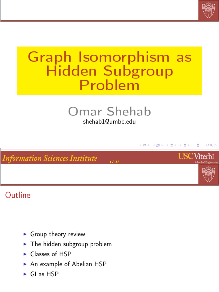 Graph Isomorphism As HSP | PDF | Group (Mathematics) | Vertex (Graph ...