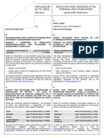 Rates For Services at Pia Terminal PDF